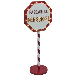 Panneau lumineux Passage du Père Noël 20 LED blanc chaud H70,5cm