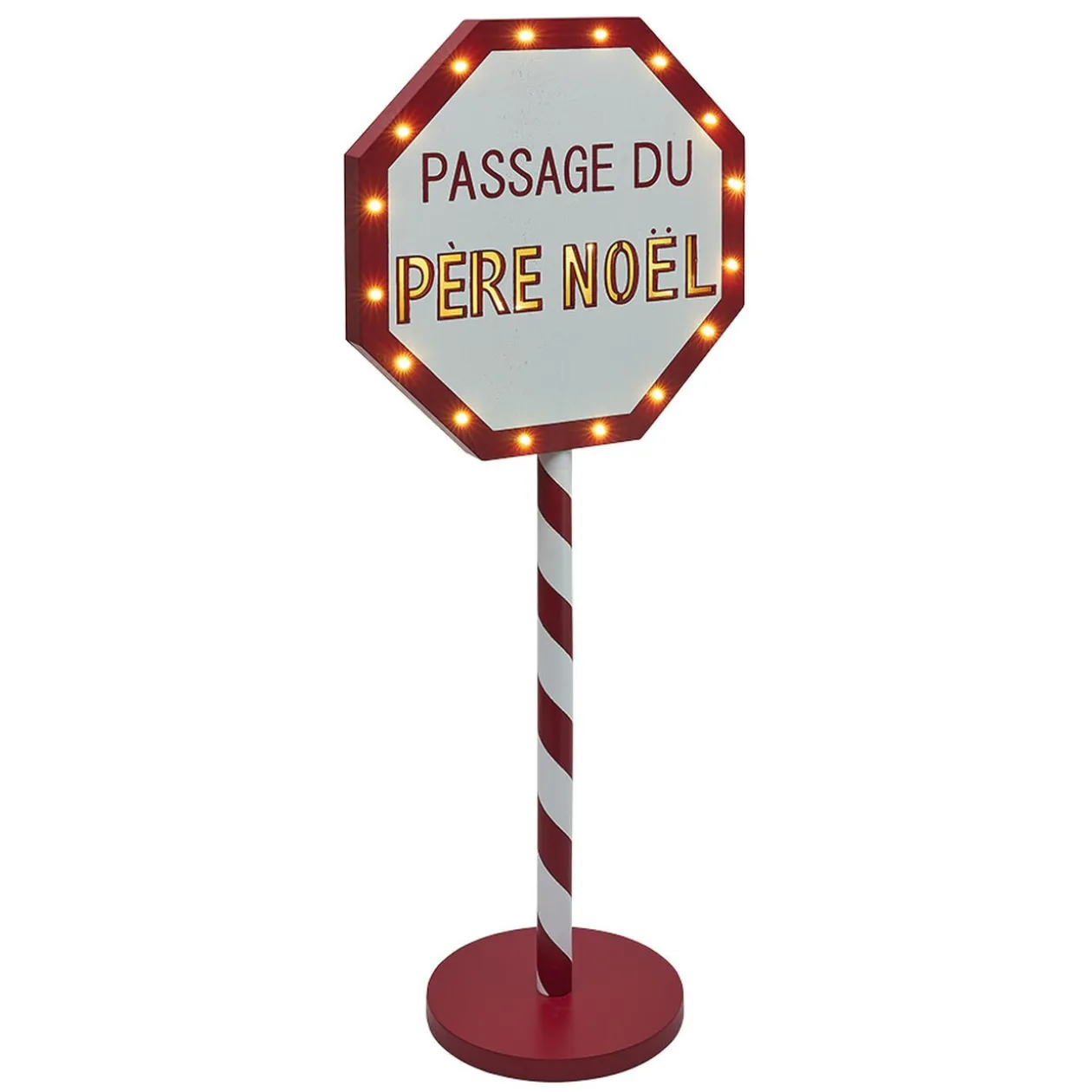 Panneau lumineux Passage du Père Noël 20 LED blanc chaud H70,5cm