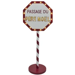 Panneau lumineux Passage du Père Noël 20 LED blanc chaud H70,5cm