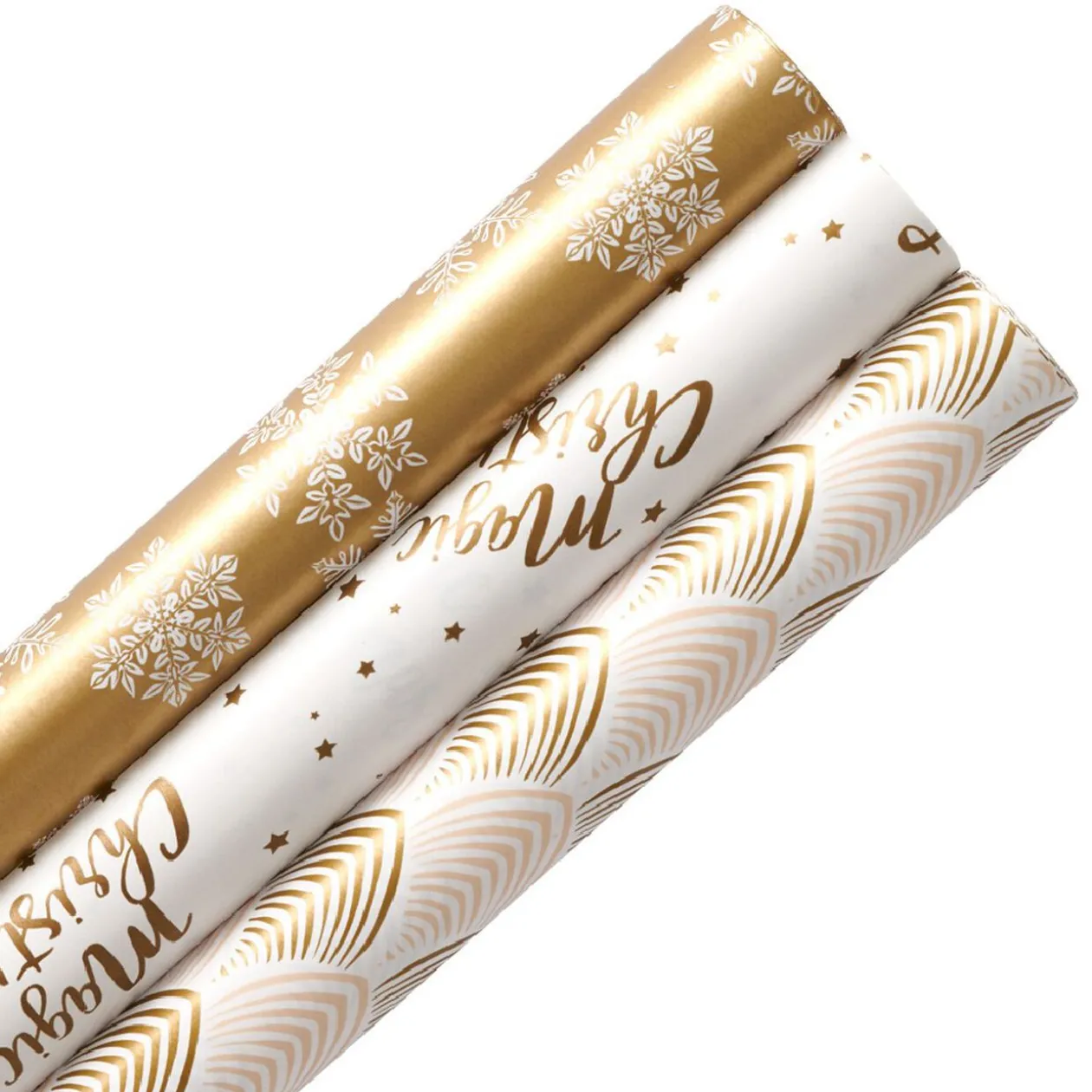 Papier cadeau Noël doré