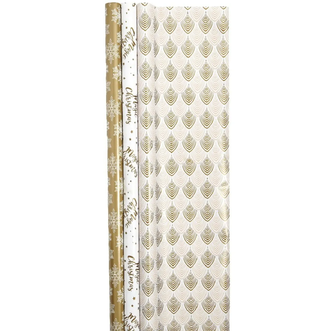 Papier cadeau Noël doré