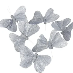 Papillon argenté x6