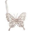 Papillon de Noël pailleté à suspendre 8xH10cm