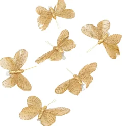 Papillon doré x6