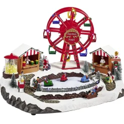 Parc d'attraction animé lumineux et musical Village de Noël