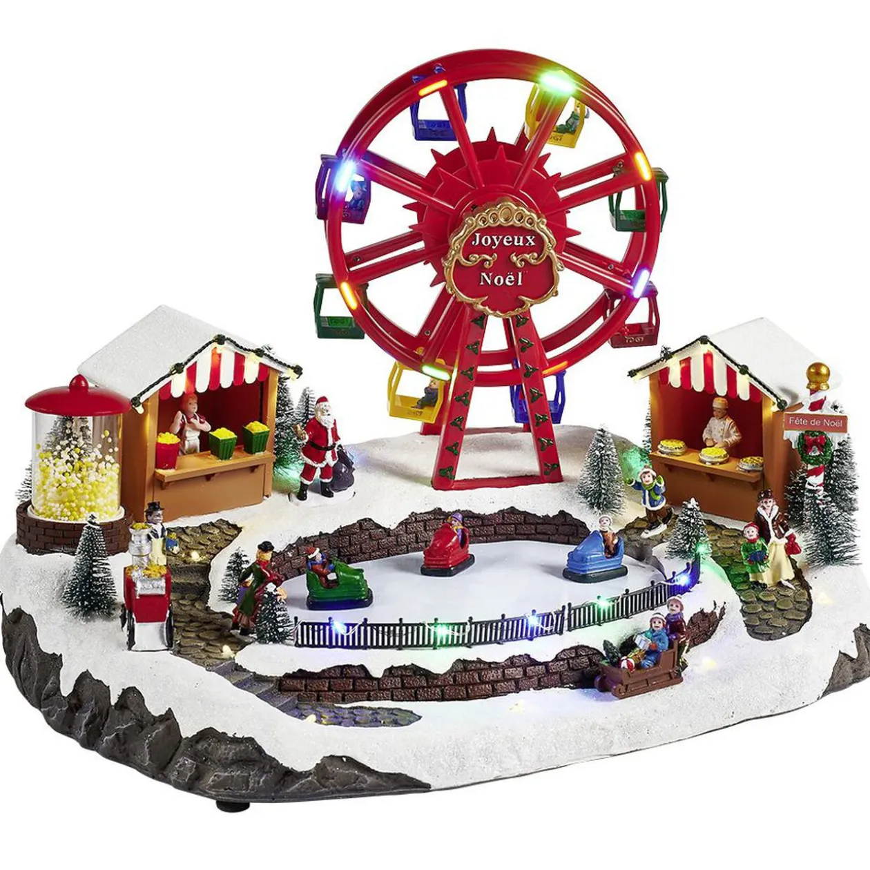 Parc d'attraction animé lumineux et musical Village de Noël