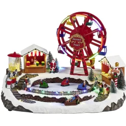 Parc d'attraction animé lumineux et musical Village de Noël