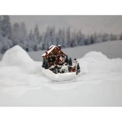 Patinoire chalet animé effet miroir village Noël