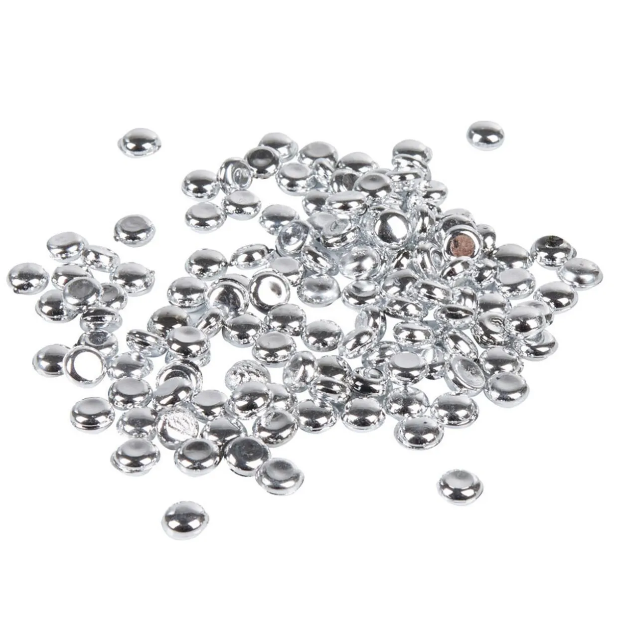 Perles plates décoratives argentées