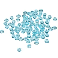 Perles plates décoratives bleues