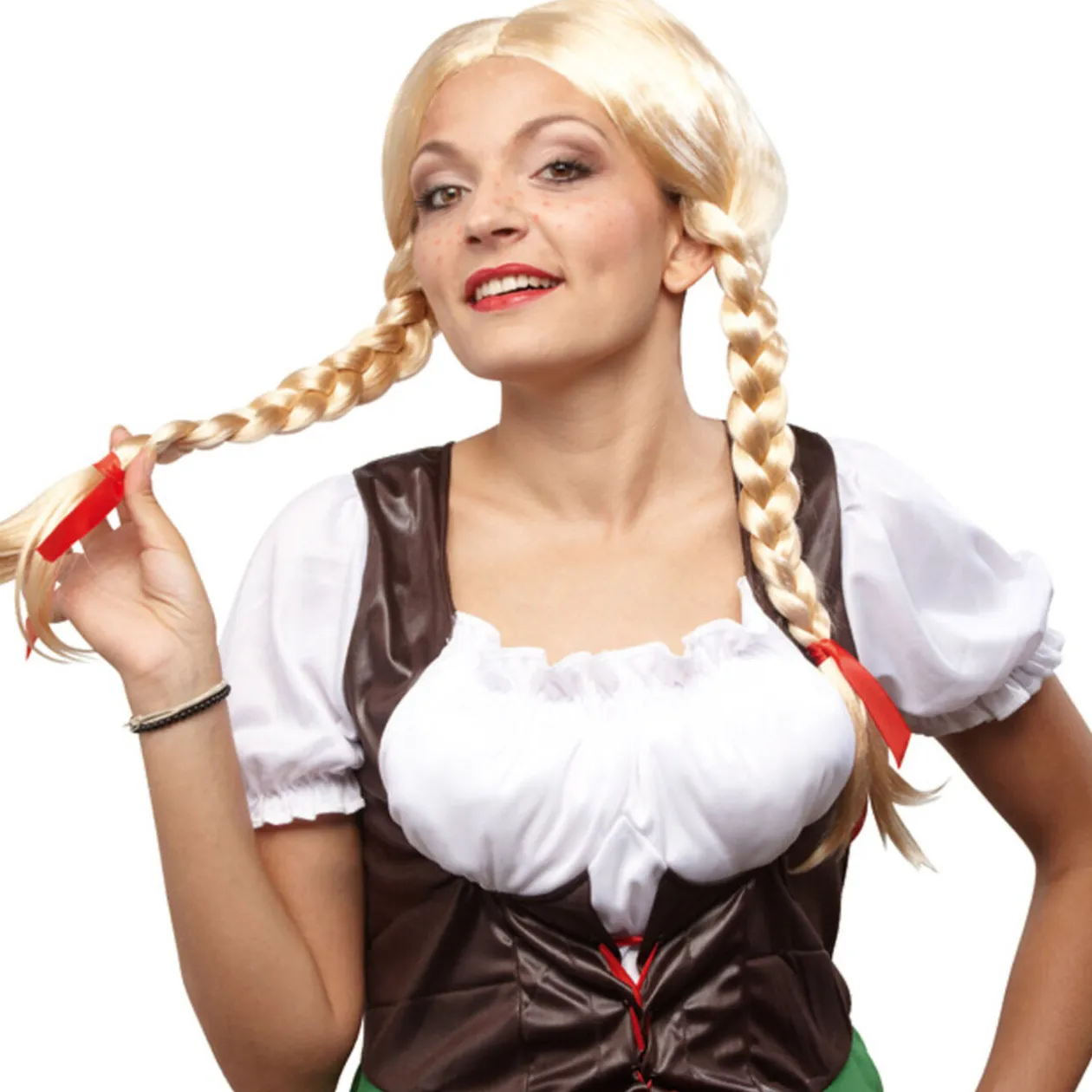 Perruque adulte tresses blondes