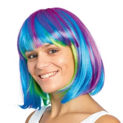 Perruque cabaret multicolore