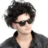 Perruque cheveux bouclés noirs