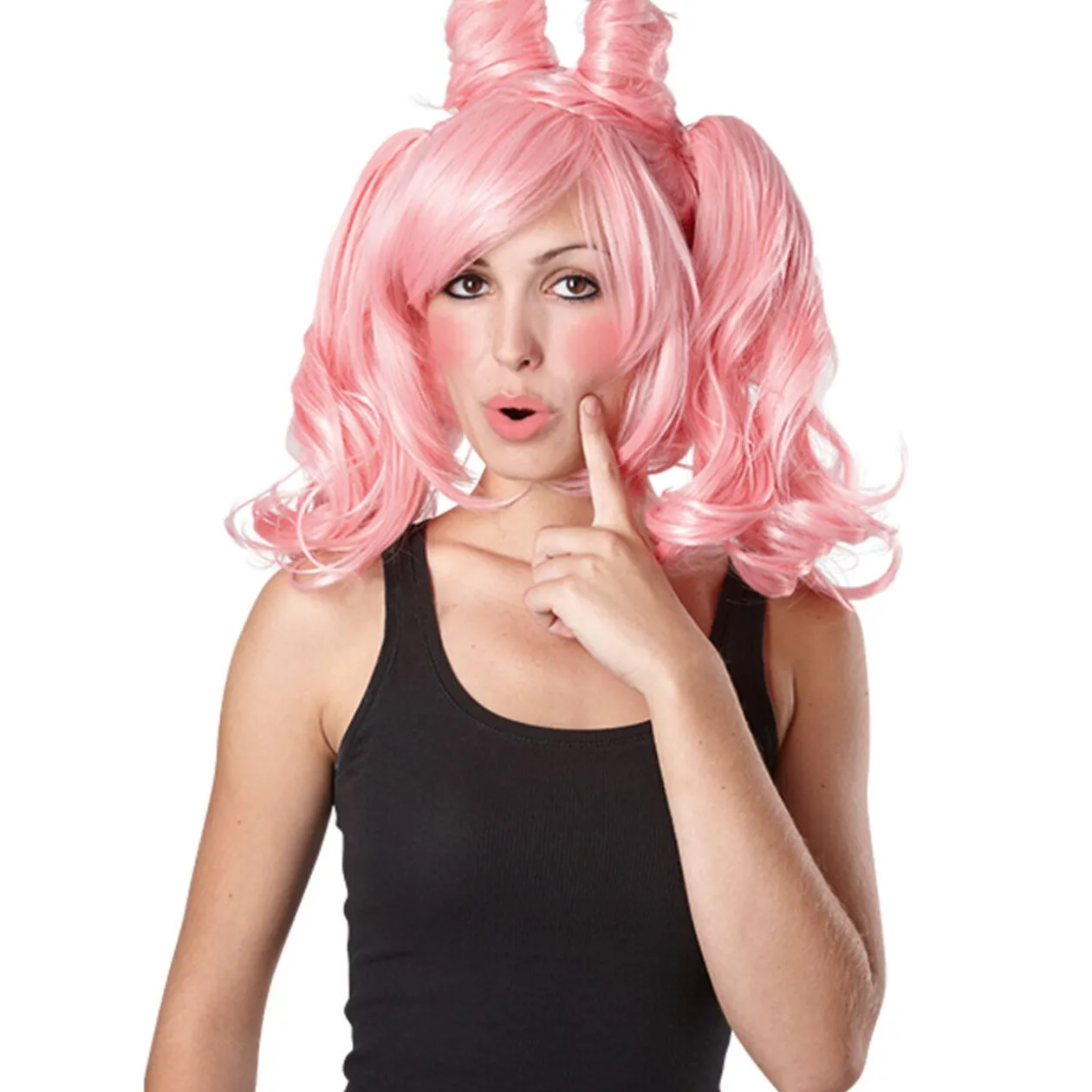 Perruque femme manga rose