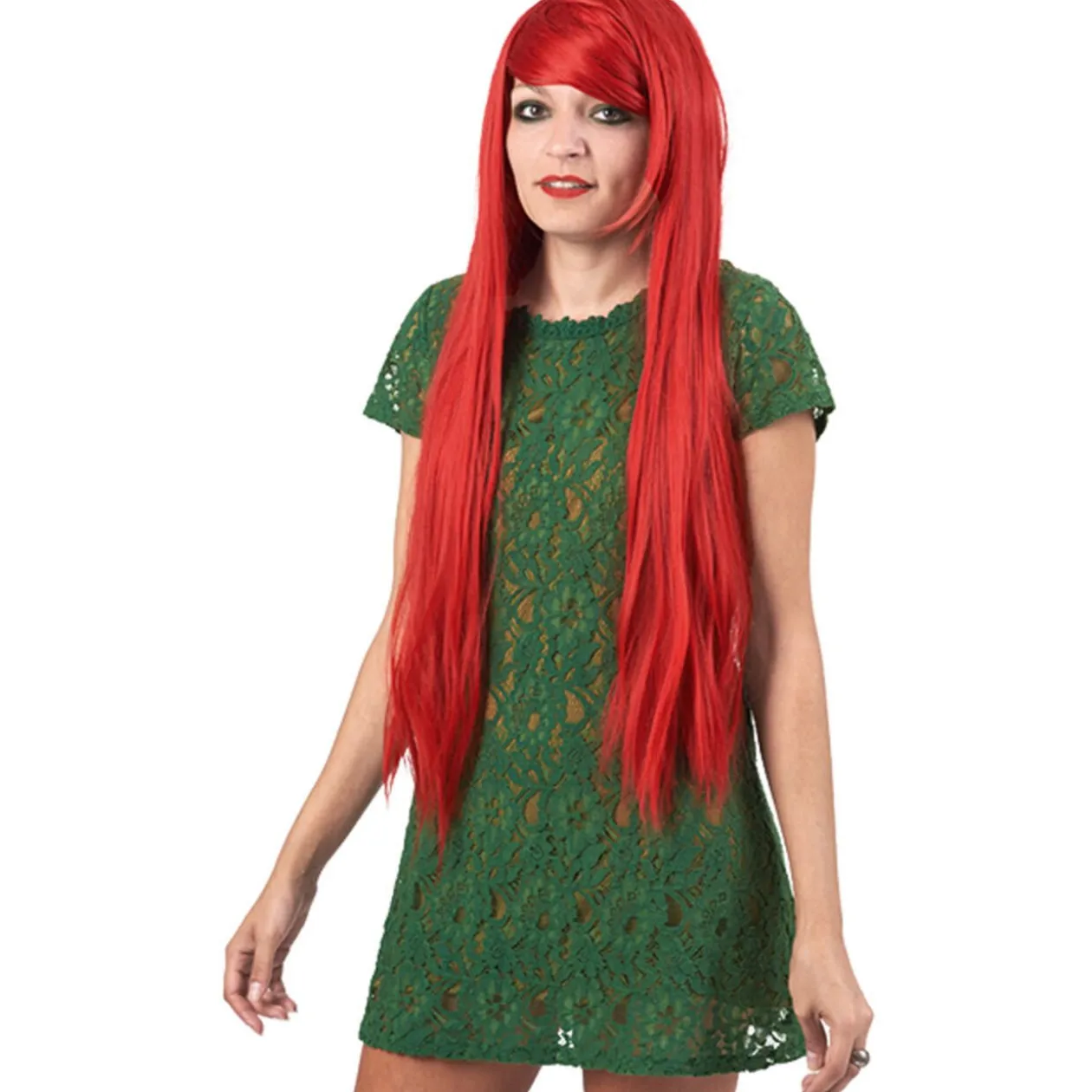 Perruque femme manga rouge