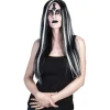 Perruque femme sorcière cheveux longs bicolore