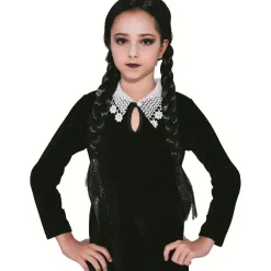 Perruque Halloween Wednesday noir L50cm