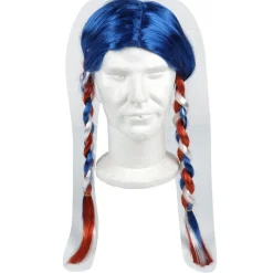 Perruque tresses tricolores supporter France