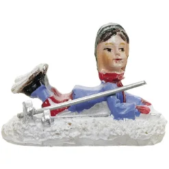 Personnage village de Noël enfant à ski