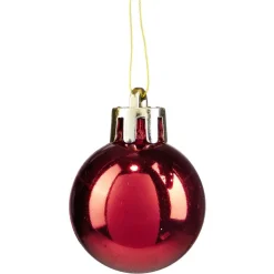 Petite boule de Noël polystyrène rouge Ø3cm x12