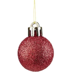 Petite boule de Noël polystyrène rouge Ø3cm x12