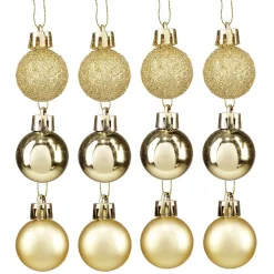 Petite boule de Noël polystyrène doré Ø3cm x12