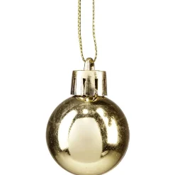 Petite boule de Noël polystyrène doré Ø3cm x12