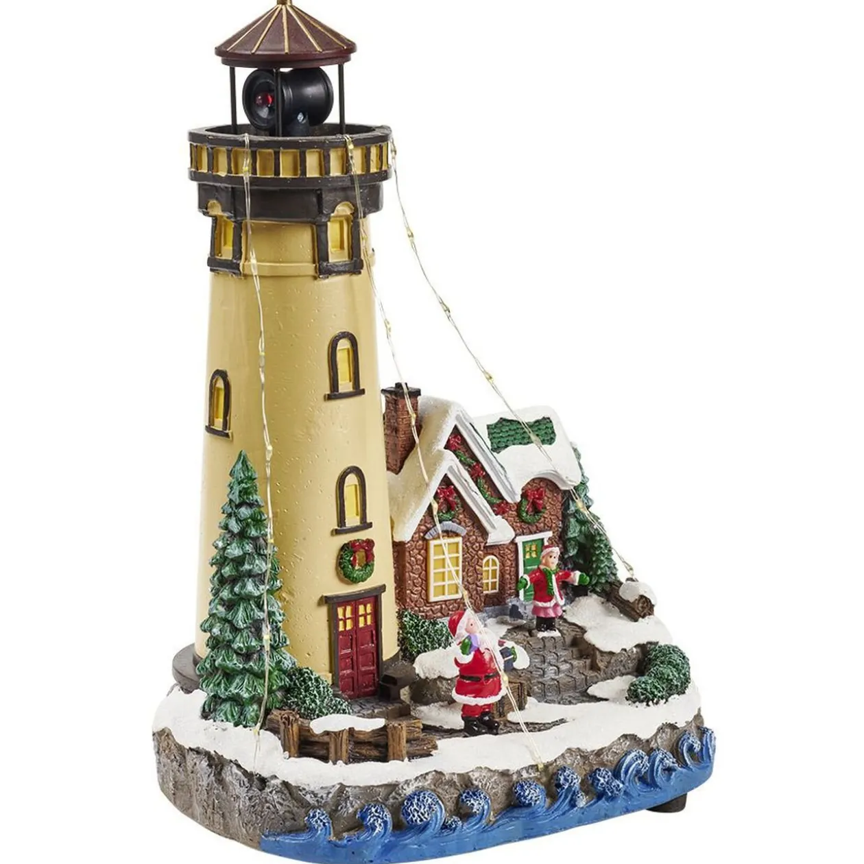 Phare lumineux animé et musical Village de Noël