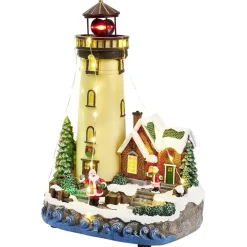Phare lumineux animé et musical Village de Noël