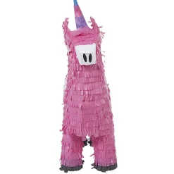 Piñata lama licorne rose en carton