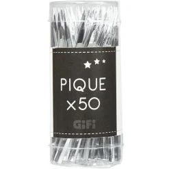 Pic apéritif argenté x50