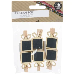 Pince ardoise forme cadeau x6