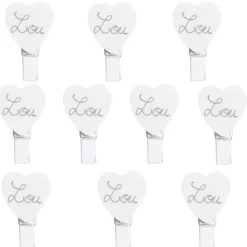 Pince coeur blanc x10