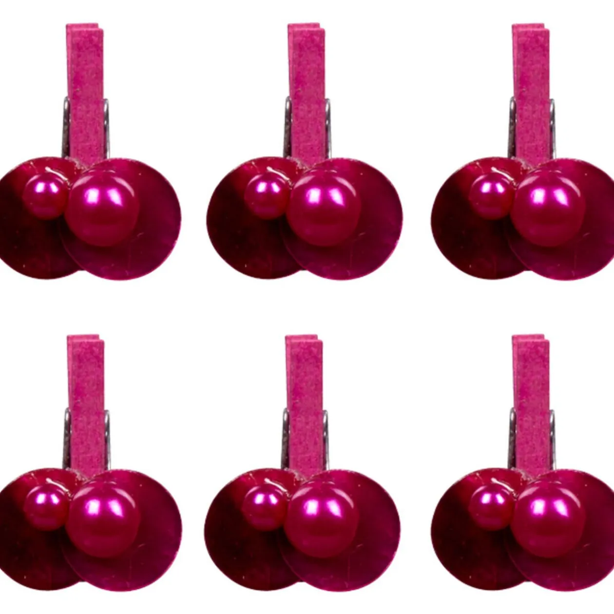 Pince coquillage rose fuchsia x6