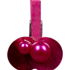 Pince coquillage rose fuchsia x6