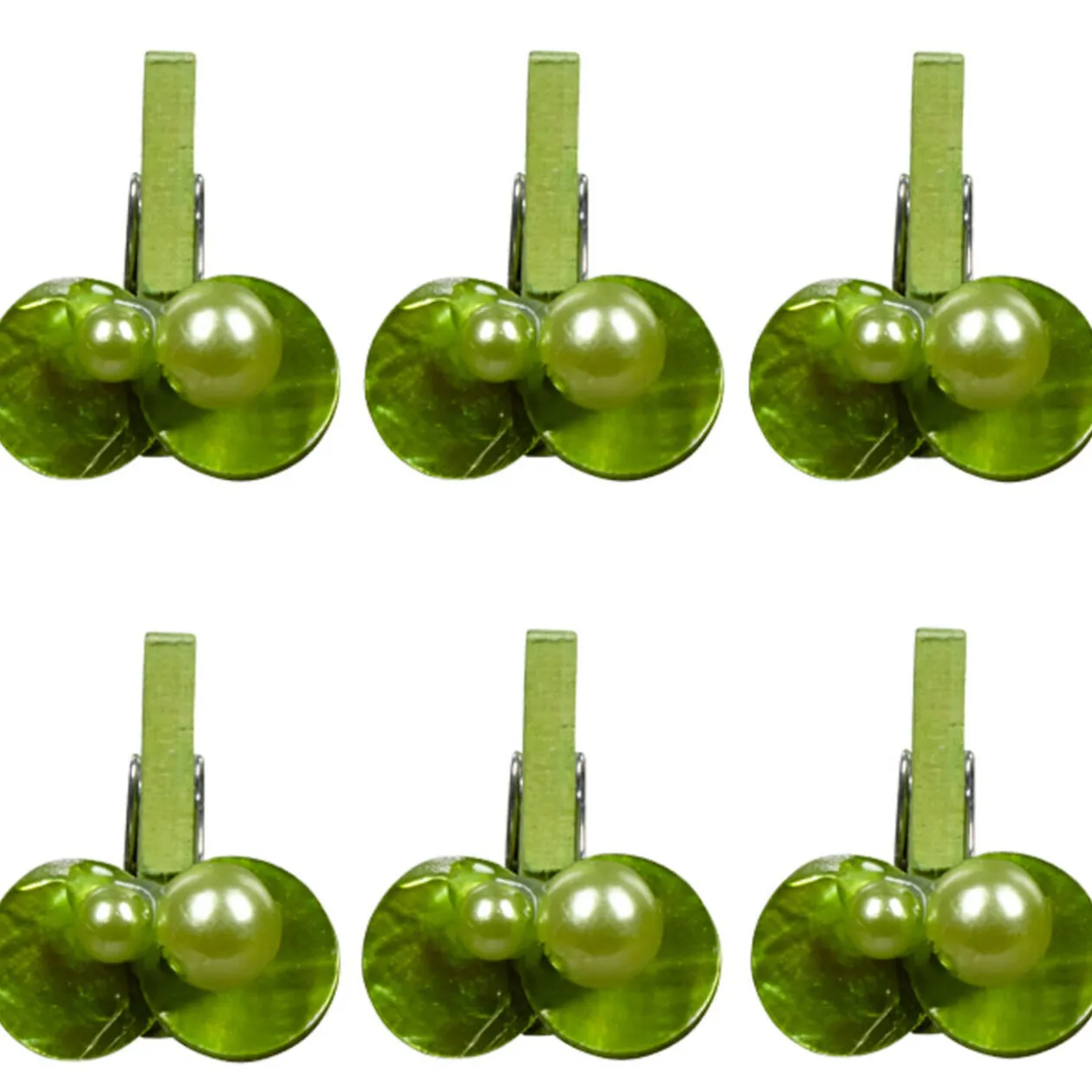 Pince coquillage vert x6
