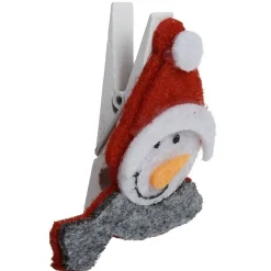 Pince de Noël motif renne et bonhomme de neige x6
