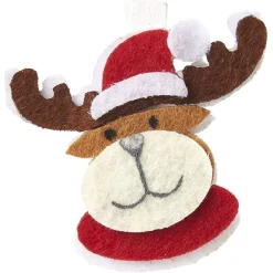 Pince de Noël motif renne et bonhomme de neige x6