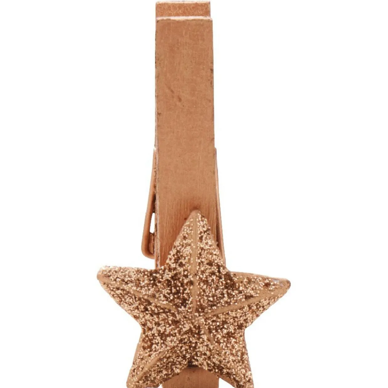 Pince en bois en forme d'étoile x10, 3 jeux de couleurs