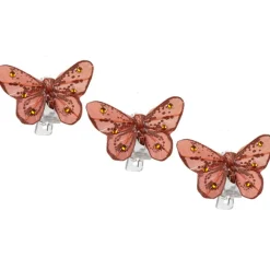 Pince papillon chocolat x3