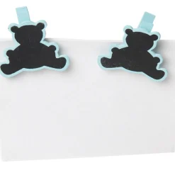 Pince porte nom bleu x6