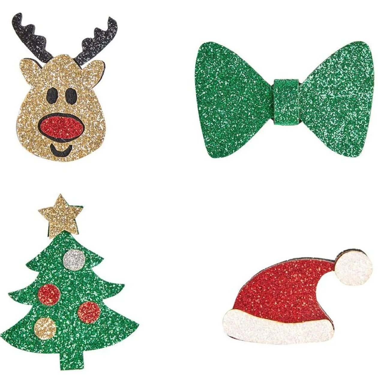 Pins Noël pailleté x4