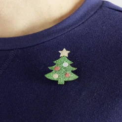Pins Noël pailleté x4