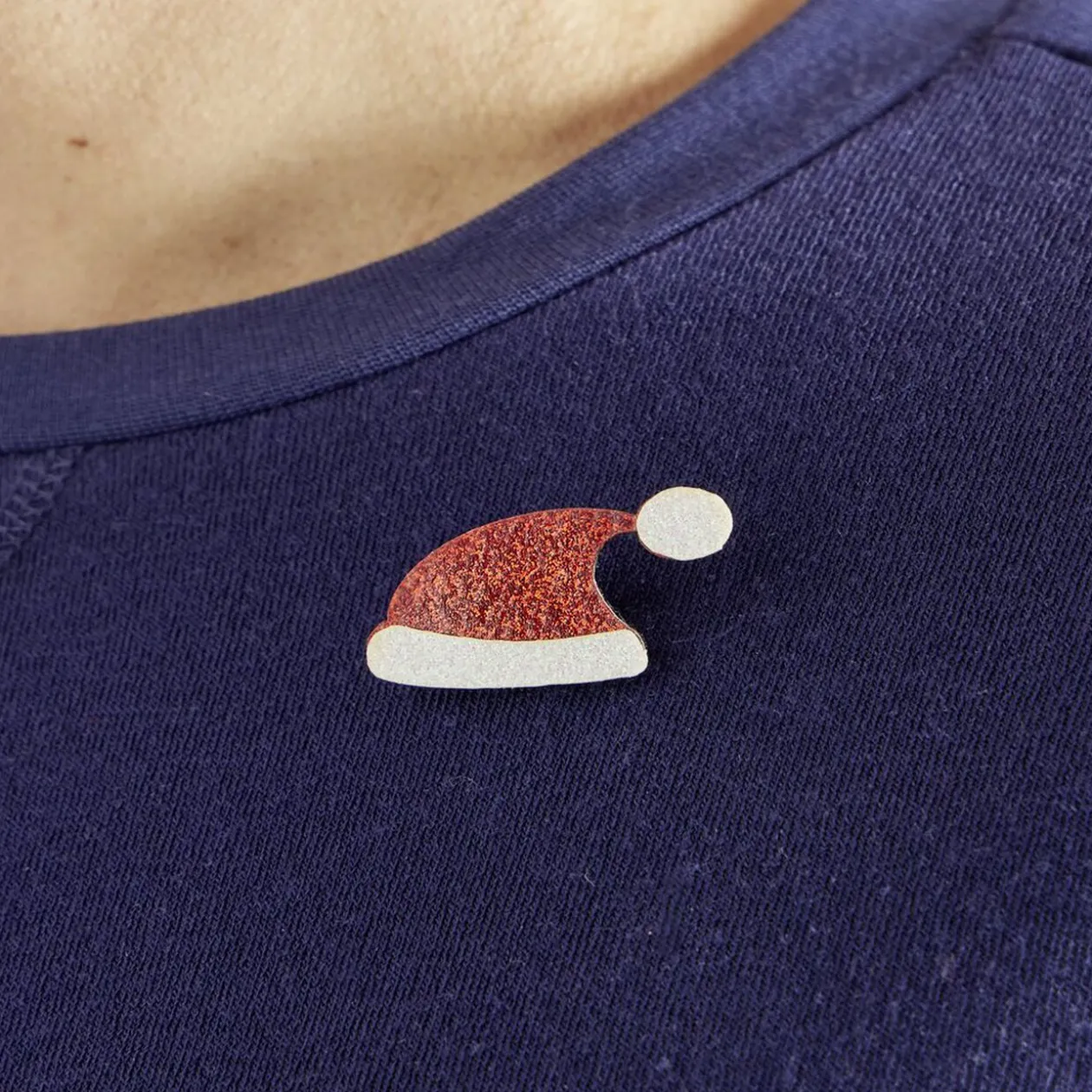Pins Noël pailleté x4