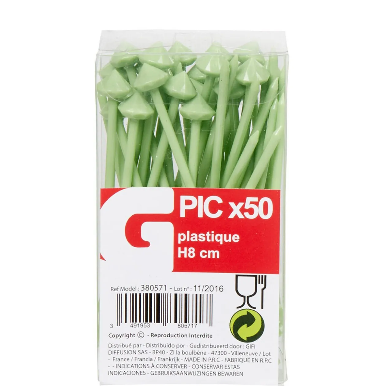 Pique à apéritif vert anis x50