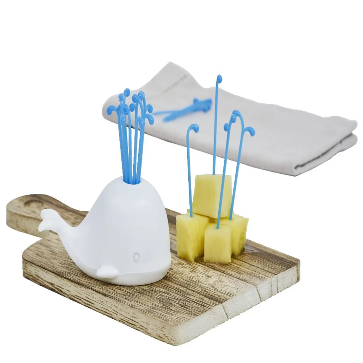 Pique apéritif avec support baleine blanche