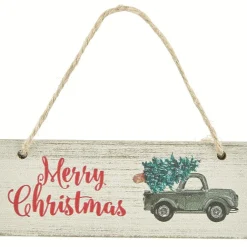 Plaque de Noël en bois à suspendre