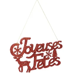 Plaque Joyeuse fête rouge
