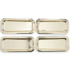 Plat à cake x4 en carton doré 15,5x34cm