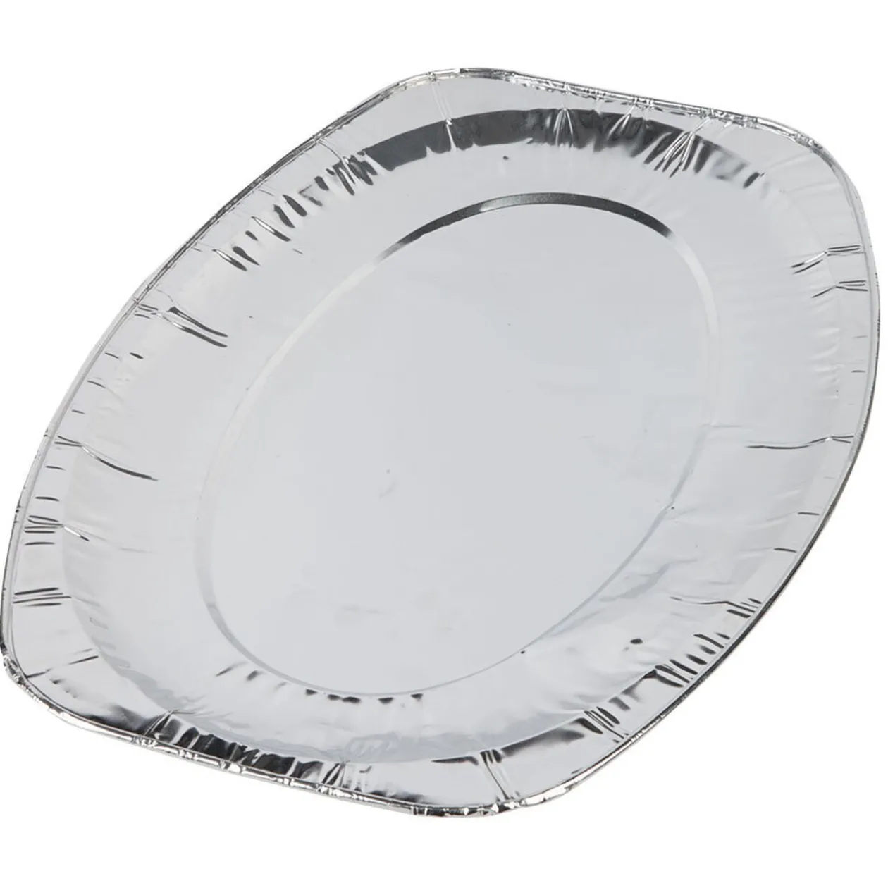 Plat de présentation ovale gris argenté x3